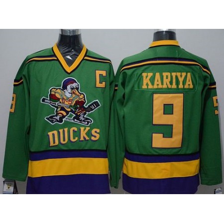 Ducks #9 Paul Kariya Green CCM Throwback Stitched NHL Jersey