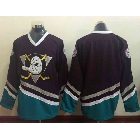 Ducks Blank Black/Turquoise CCM Throwback Stitched NHL Jersey