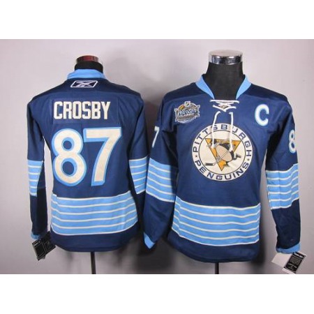 Penguins #87 Sidney Crosby Women 2011 Winter Classic Vintage Stitched Dark Blue NHL Jersey