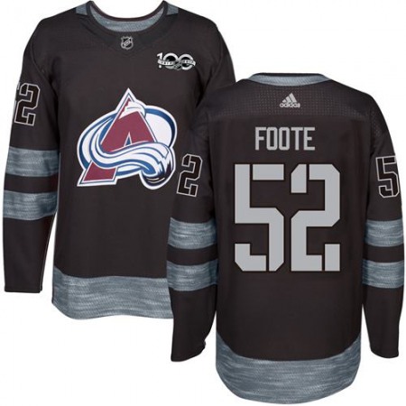 Avalanche #52 Adam Foote Black 1917-2017 100th Anniversary Stitched NHL Jersey