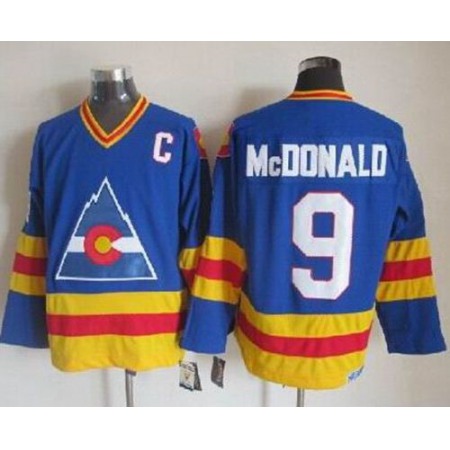 Avalanche #9 Lanny Mcdonald Blue CCM Throwback Stitched NHL Jersey