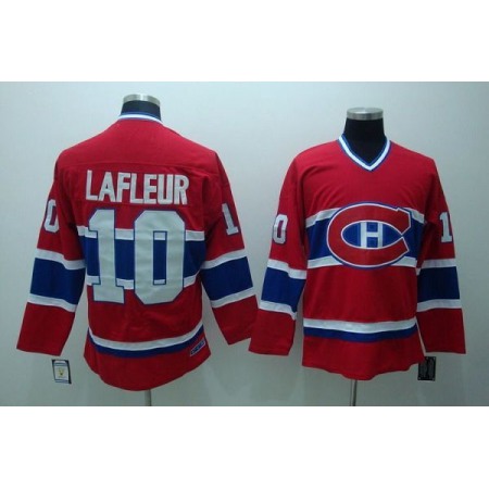 Canadiens #10 Guy Lafleur Stitched Red CH CCM Throwback NHL Jersey