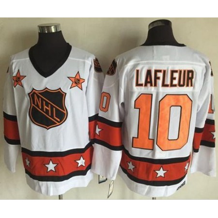Canadiens #10 Guy Lafleur White/Orange All Star CCM Throwback Stitched NHL Jersey