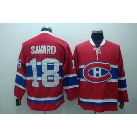 Canadiens #18 Serge Savard Stitched Red CH CCM Throwback NHL Jersey
