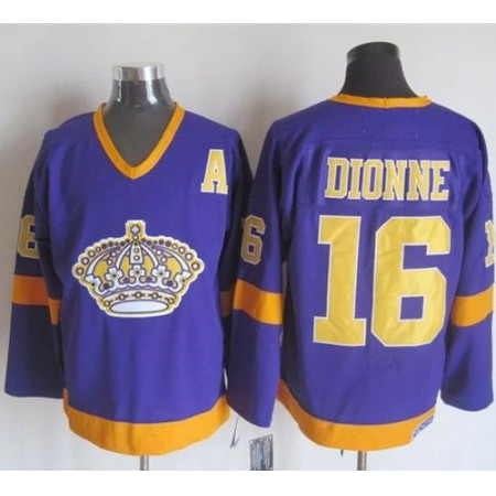 Kings #16 Marcel Dionne Purple/Yellow CCM Throwback Stitched NHL Jersey