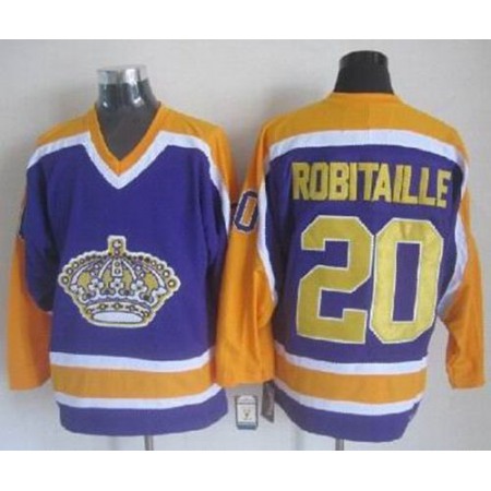 Kings #20 Luc Robitaille Purple CCM Throwback Stitched NHL Jersey