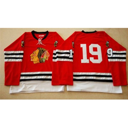 Mitchell And Ness 1960-61 Blackhawks #19 Jonathan Toews Red Stitched NHL Jersey