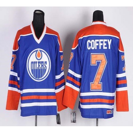 Oilers #7 Paul Coffey Light Blue CCM Throwback Stitched NHL Jersey