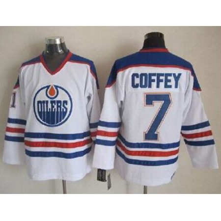 Oilers #7 Paul Coffey White CCM Throwback Stitched NHL Jersey