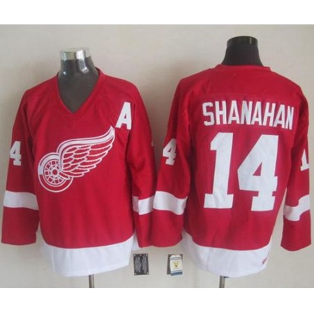 Red Wings #14 Brendan Shanahan Red CCM Throwback Stitched NHL Jersey