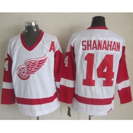 Red Wings #14 Brendan Shanahan White CCM Throwback Stitched NHL Jersey