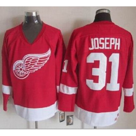 Red Wings #31 Curtis Joseph Red CCM Throwback Stitched NHL Jersey