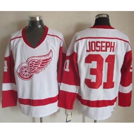 Red Wings #31 Curtis Joseph White CCM Throwback Stitched NHL Jersey