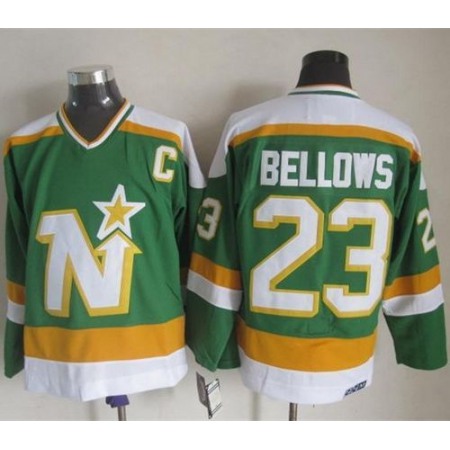 Stars #23 Brian Bellows Stitched Green CCM Throwback NHL Jersey