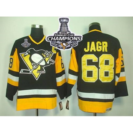 Penguins #68 Jaromir Jagr Black CCM Throwback 2016 Stanley Cup Champions Stitched NHL Jersey
