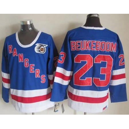 Rangers #23 Jeff Beukeboom Blue CCM 75TH Stitched NHL Jersey