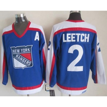 Rangers #2 Brian Leetch Blue/White CCM Throwback Stitched NHL Jersey