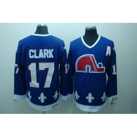 Nordiques #17 Wendel Clark Stitched CCM Throwback Blue NHL Jersey