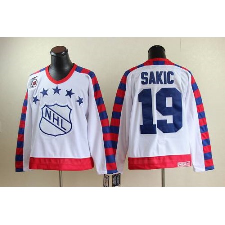 Nordiques #19 Joe Sakic White All Star CCM Throwback 75TH Stitched NHL Jersey