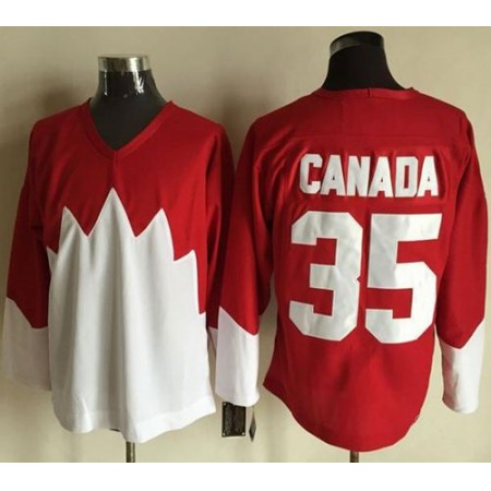 Olympic CA. #35 Canada Red/White 1972 Commemorative CCM Stitched NHL Jersey