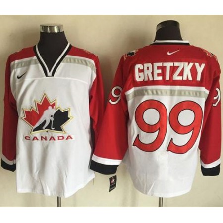 Team CA. #99 Wayne Gretzky White/Red Nike Throwback Stitched NHL Jersey