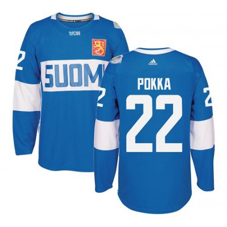 Team Finland #22 Ville Pokka Blue 2016 World Cup Stitched NHL Jersey
