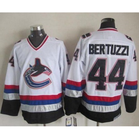 Canucks #44 Todd Bertuzzi White/Black CCM Throwback Stitched NHL Jersey