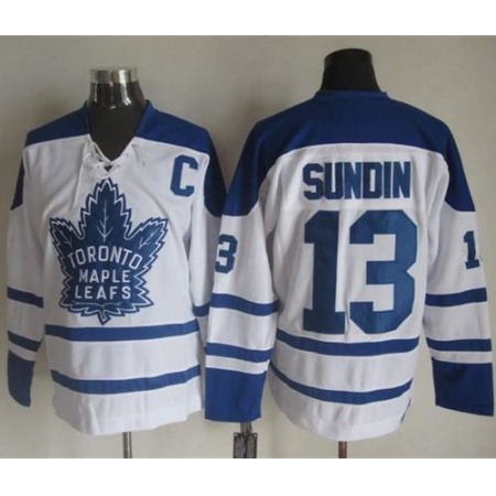 Maple Leafs #13 Mats Sundin White CCM Throwback Winter Classic Stitched NHL Jersey