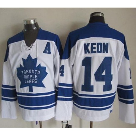 Maple Leafs #14 Dave Keon White CCM Throwback Third Stitched NHL Jersey