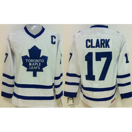 Maple Leafs #17 Wendel Clark White CCM Throwback Stitched NHL Jersey
