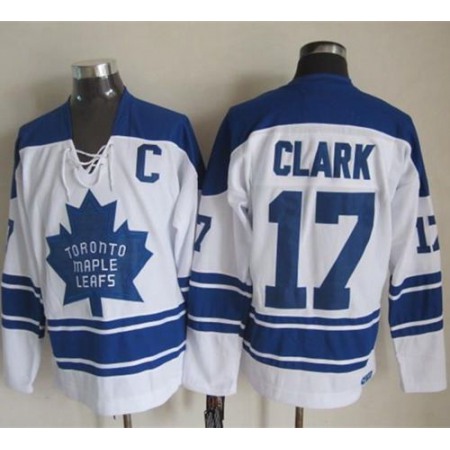 Maple Leafs #17 Wendel Clark White CCM Throwback Third Stitched NHL Jersey