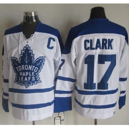 Maple Leafs #17 Wendel Clark White CCM Throwback Winter Classic Stitched NHL Jersey