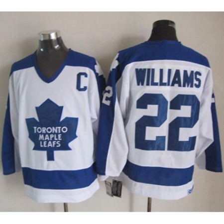 Maple Leafs #22 Tiger Williams White/Blue CCM Throwback Stitched NHL Jersey
