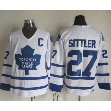 Maple Leafs #27 Darryl Sittler White CCM Throwback Stitched NHL Jersey