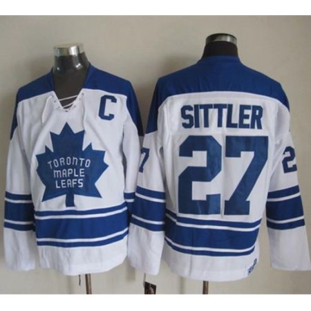 Maple Leafs #27 Darryl Sittler White CCM Throwback Third Stitched NHL Jersey