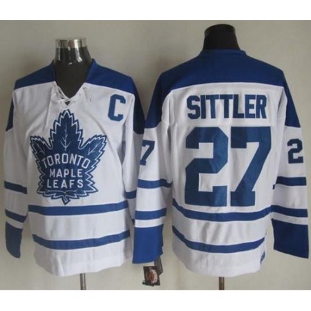 Maple Leafs #27 Darryl Sittler White CCM Throwback Winter Classic Stitched NHL Jersey