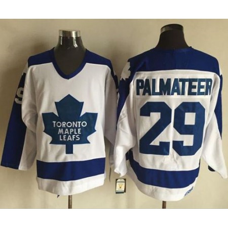 Maple Leafs #29 Mike Palmateer White/Blue CCM Throwback Stitched NHL Jersey