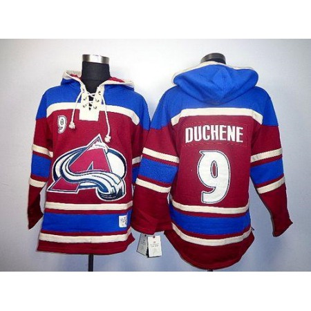 Avalanche #9 Matt Duchene Red Sawyer Hooded Sweatshirt Stitched NHL Jersey