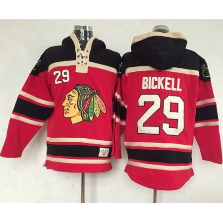 Blackhawks #29 Bryan Bickell Red Sawyer Hooded Sweatshirt Stitched NHL Jersey