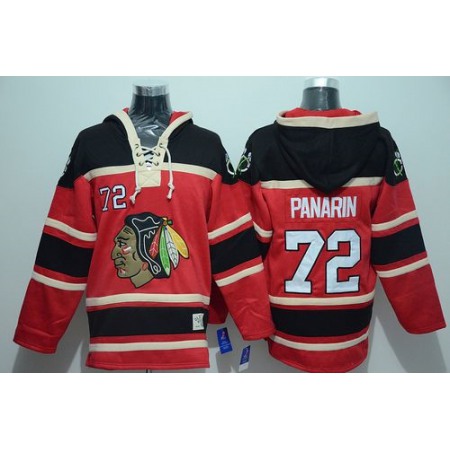 Blackhawks #72 Artemi Panarin Red Sawyer Hooded Sweatshirt Stitched NHL Jersey