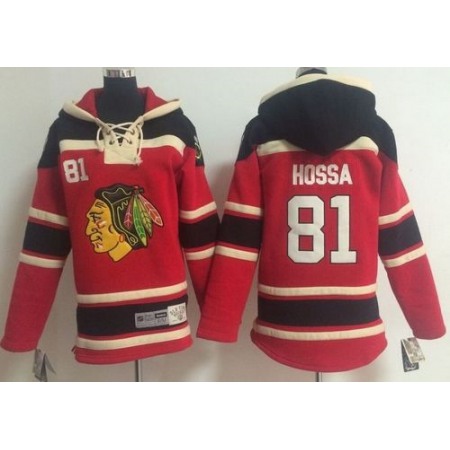 Blackhawks #81 Marian Hossa Red Sawyer Hooded Sweatshirt Stitched Youth NHL Jersey