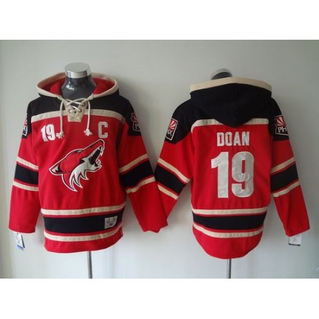 Coyotes #19 Shane Doan Red Sawyer Hooded Sweatshirt Stitched NHL Jersey