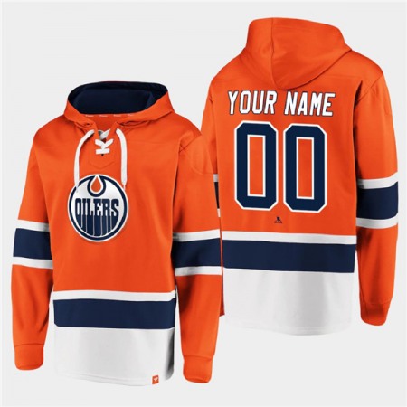 Men's Edmonton Oilers Active Player Custom Orange All Stitched Sweatshirt Hoodie