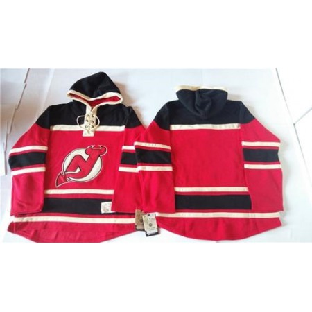 Devils Blank Red Sawyer Hooded Sweatshirt Stitched NHL Jersey
