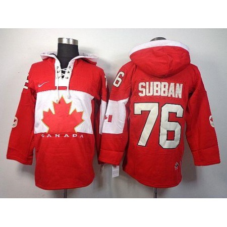 Olympic CA. #76 P.K Subban Red Sawyer Hooded Sweatshirt Stitched NHL Jersey