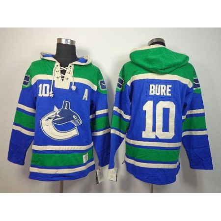 Canucks #10 Pavel Bure Blue Sawyer Hooded Sweatshirt Stitched NHL Jersey