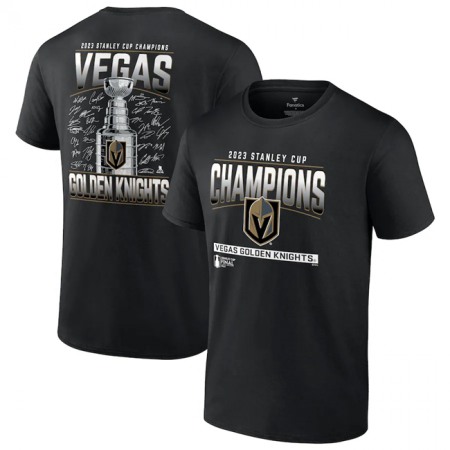 Men's Vegas Golden Knights Black 2023 Stanley Cup Champions Signature Roster T-Shirt