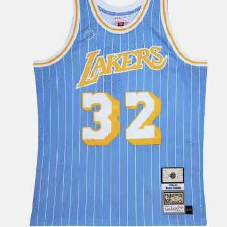 Lakers #32 Magic Johnson Blue Stitched NBA Jersey