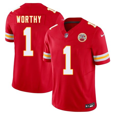 Men's Kansas City Chiefs Xavier Worthy Nike Red 2024 NFL Draft First Round Pick Player F.U.S.E. Vapor Untouchable Limited Stitched Football Jersey
