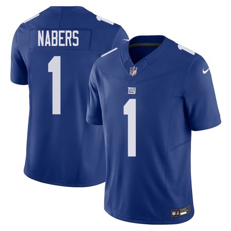 Men's New York Giants Malik Nabers Nike Royal 2024 NFL Draft First Round Pick Player F.U.S.E. Vapor Untouchable Limited Stitched Football Jersey